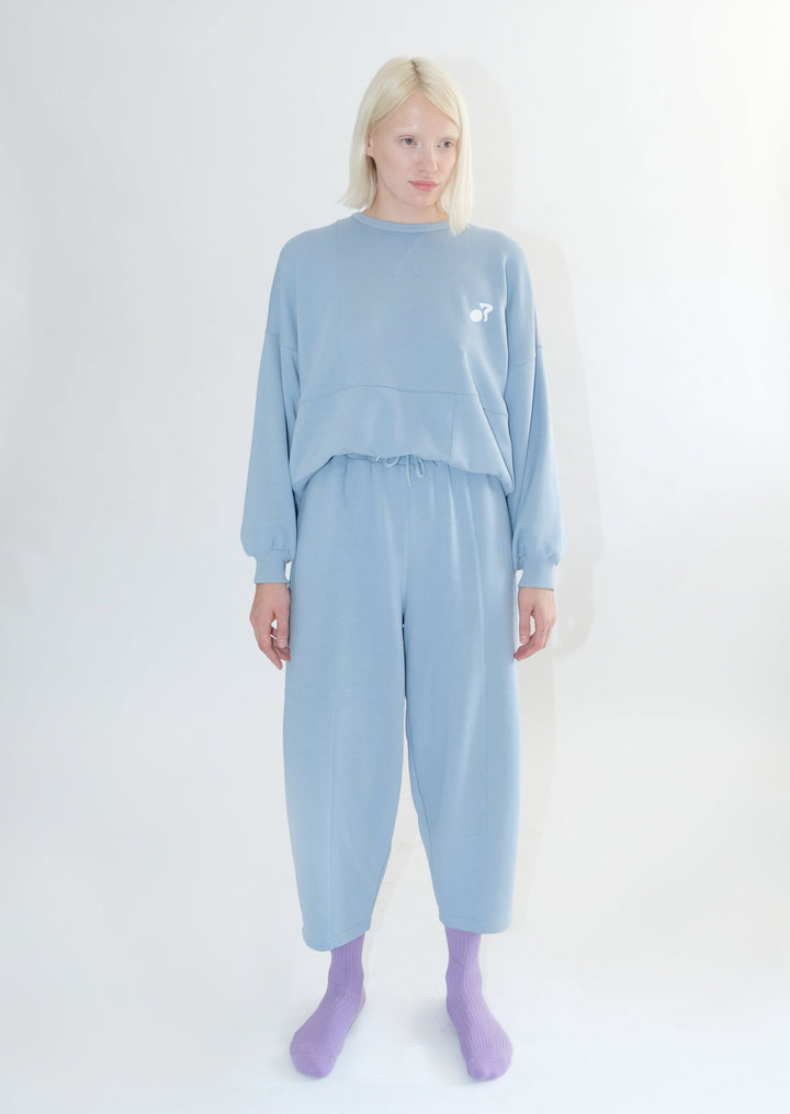 Blue Patchwork Sweatshirt